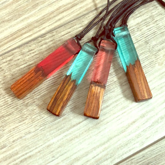 Jewelry - Sold! Wood and resin necklace